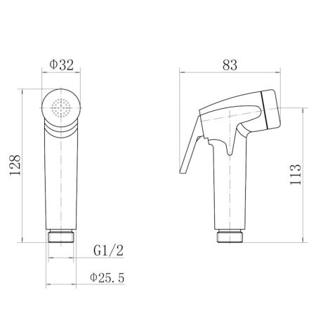 Лейка для гигиенического душа FASHUN A033-7, чёрный