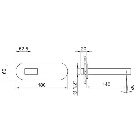 Fantini Mare Излив для ванны, настенный, цвет: хром, артикул 51 02 1041