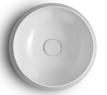 White Tao, накладная круглая раковина Ø42x18h см, цвет белый глянцевый