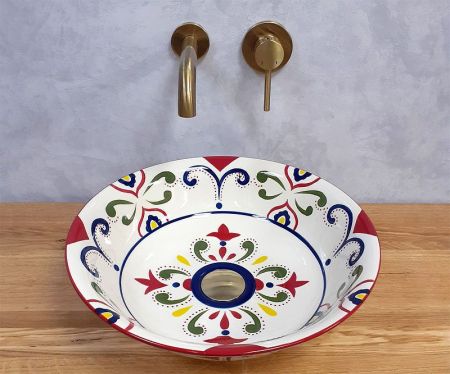 Раковина-чаша Bronze de Luxe Козетта Red 42 4364 Красный орнамент