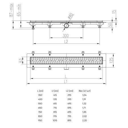 Душевой лоток Veconi Medium Satin 550, артикул V550MS