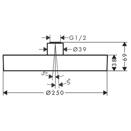 HG Rainfinity Верхний душ, d=360мм, 1 jet, с настенным держателем, цвет: белый матовый, артикул 26229700