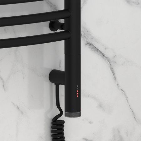 Полотенцесушитель электрический ФЛЮИД 3.0 600х600 МЭМ правый (Матовый чёрный)