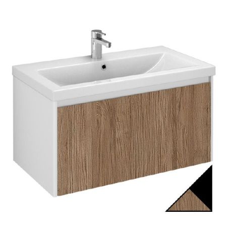 Тумба под раковину Velvex Klaufs 80 tpKLA.80.1Y-617.217 подвесная Черный+дерево, артикул tpKLA.80.1Y-617.217