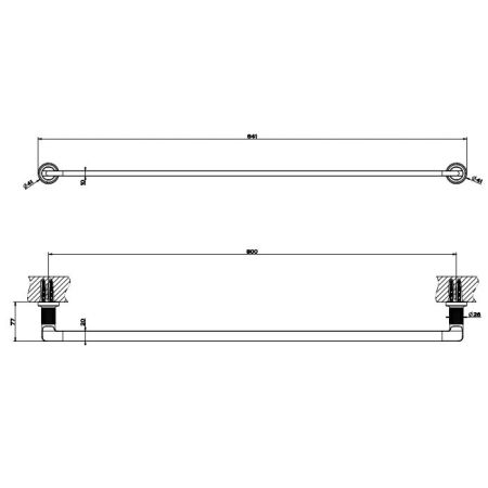 GESSI INCISO Полотенцедержатель, 91 см, цвет: brushed brass pvd, артикул 58505#727