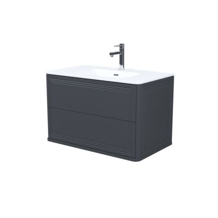 Тумба с умывальником, подвесная, 80 см, темно-серый, Oxford Neo, IDDIS, (OXN80D0i95K), артикул OXN80D0i95K