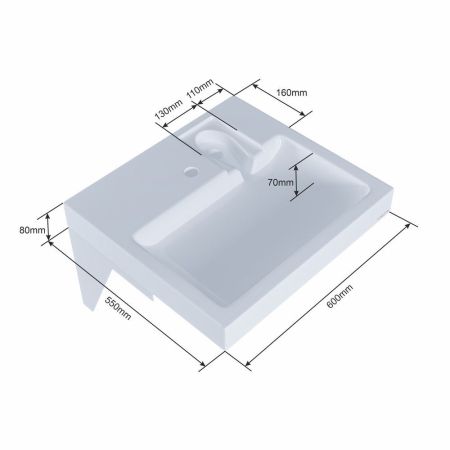 Раковина Санта Лидер 60 x 55 см, 900118 над стиральной машиной с кронштейнами, артикул 900118
