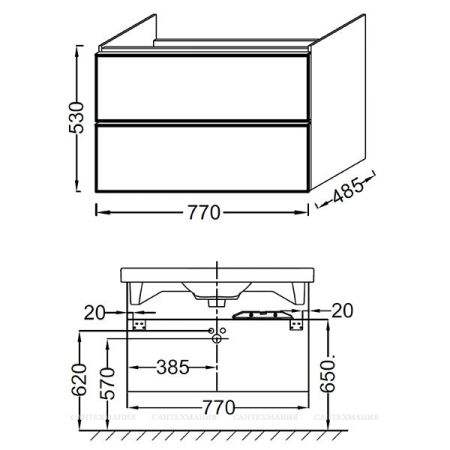 Тумба под раковину Jacob Delafon Odeon Up 80 EB895-N18 подвесная Белая, артикул EB895-N18