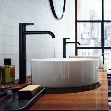 AX One Смеситель для раковины 260, с незап.сливом,  матовый черный, артикул 48002670