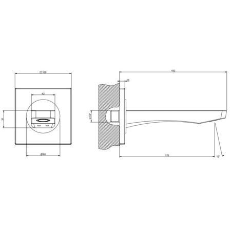 GESSI Rilievo Излив для ванны с удаленным управлением (не входит в комплект)., цвет: хром, артикул 59103#031