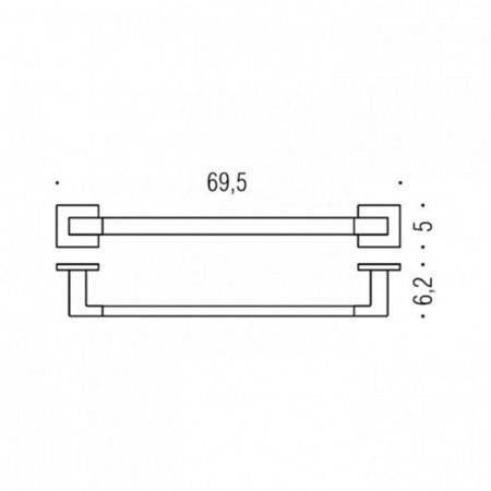 Colombo Basic Q Полотенцедержатель 69.5см, подвесной, цвет: черный матовый, артикул B3711.NM