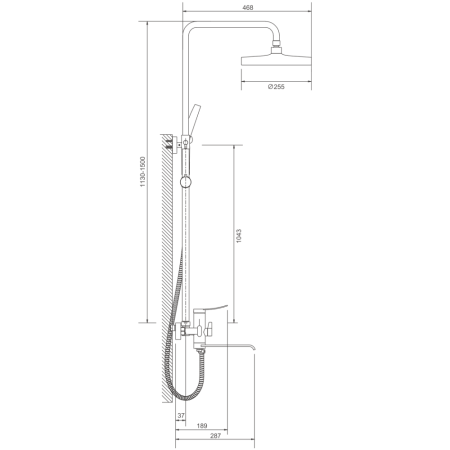Душевая система BELZ B24812-7, черный, артикул B24812-7