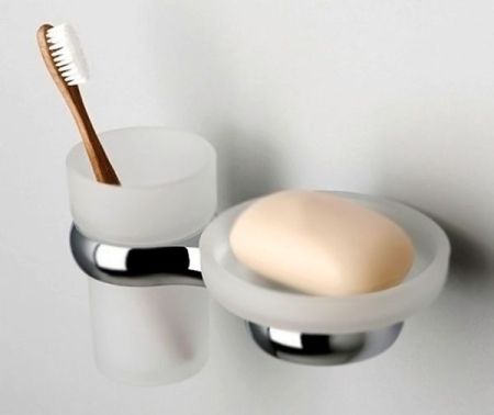 Стакан для зубных щеток с мыльницей WasserKRAFT Berkel K-6826 Хром, артикул K-6826