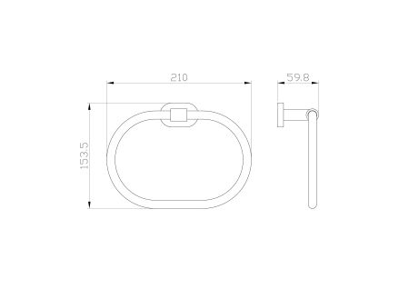 Кольцо для полотенец WONZON & WOGHAND FIRST, Хром (WW-8423), артикул WW-8423