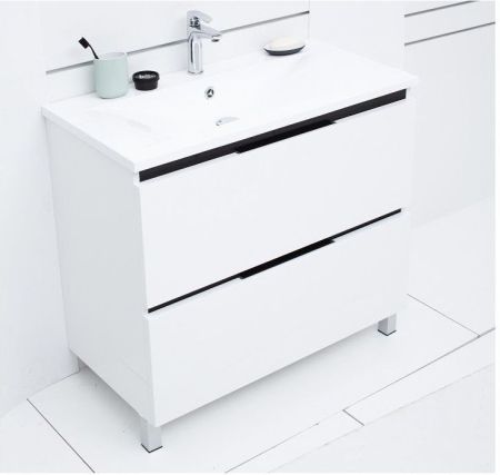 Тумба с раковиной De Aqua Ариетта 90 белый