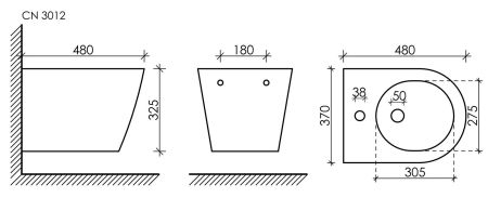 Подвесное биде CN3012, артикул CN3012