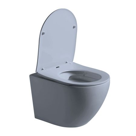 Унитаз подвесной Globo VT1-14SMO безободковый, цвет океан мат., ультратонкое сиденье soft-close, артикул VT1-14SMO