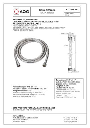 AQG Alpha, однорычажный смеситель для ванны c набором для душа, цвет хром, артикул 01ALP411CR