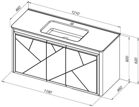 Тумба под раковину Allen Brau Paris 120 1.360004.PGM платина матовый, артикул 1.360004.PGM
