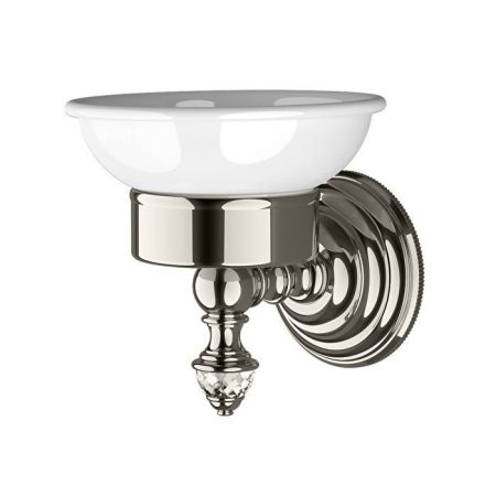 Devon Diamond Мыльница подвесная (белая керамика), цвет: никель блестящий, артикул WHD501NKBI