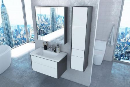 Тумба под раковину Roca Ronda 80 ZRU9302965 подвесная Белый глянец Антрацит, артикул ZRU9302965