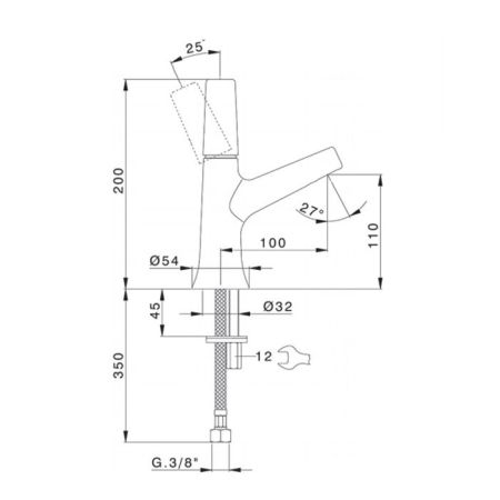 CISAL Vita Смеситель однорычажный для раковины 1 отверстие без  донного клапана, цвет хром, артикул VI00054421