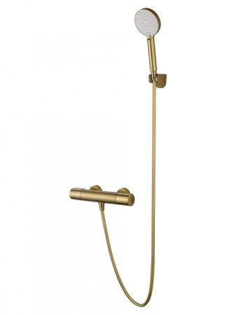 Смеситель для душа с термостатом WONZON & WOGHAND INN 2, Брашированное золото (WW-A2006-A-BG), артикул WW-A2006-A-BG