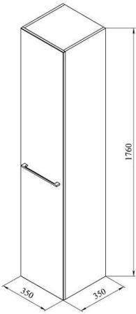 Шкаф-пенал De Aqua Тока 1 35 L белый