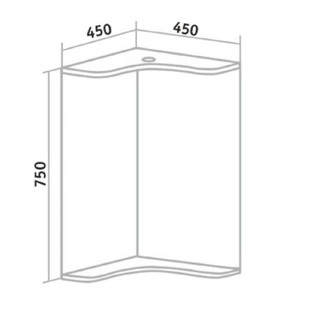 Зеркало Runo Классик 65 4620750028251 угловое с подсветкой Белое