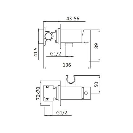 Гигиенический душ со смесителем Shevanik S127C, белый