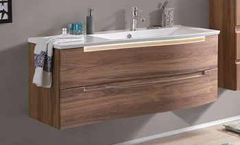 Puris Purefaction, тумба под раковину (2 ящика) 1200 мм левая, цвет белый высокоглянцевый