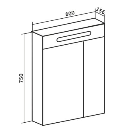 Зеркальный шкаф Runo  Парма 60 (00000001147), артикул 00000001147