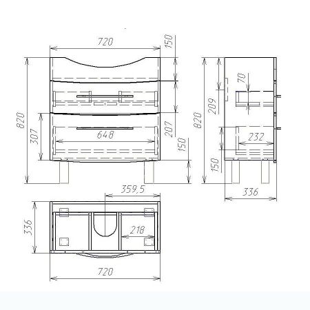 Тумба Vessla stor 75, белый лак, артикул OW22.12.00