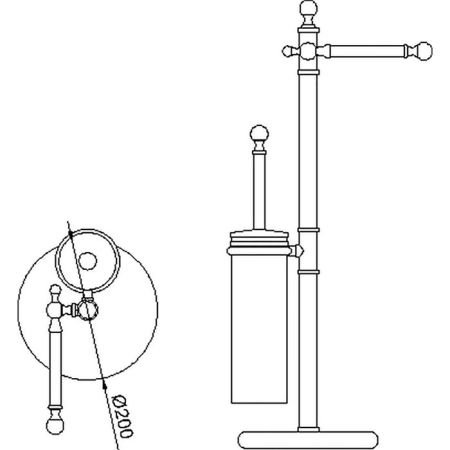 CISAL Arcana Напольная стойка с ершиком и держателем т/б, цвет хром, артикул AR09095021
