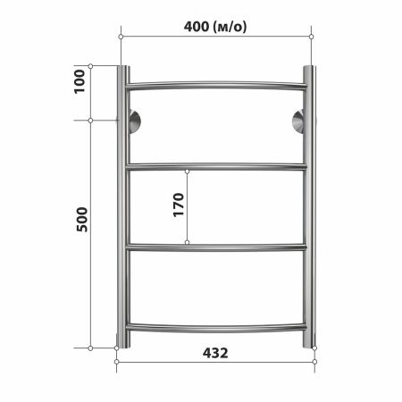 Полотенцесушитель водяной Stelmix 60x40 см, дуга, артикул 4670078541116