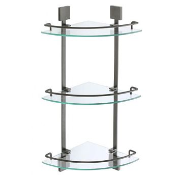 Полка угловая стеклянная Savol S-065322Q-3, графит