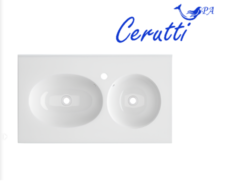 Раковина Double SELLA (805х460х180) двойная накладная Cerutti SPA