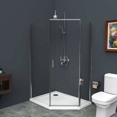 Душевой уголок BelBagno UNO-195-PH-1-100/80-C-Cr, артикул UNO-195-PH-1-100/80-C-Cr