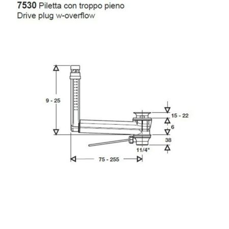 KERASAN Tribeca/Aquatech/Bentley Выпуск с переливом Geberit CLOU, цвет хром, артикул 753001 cr