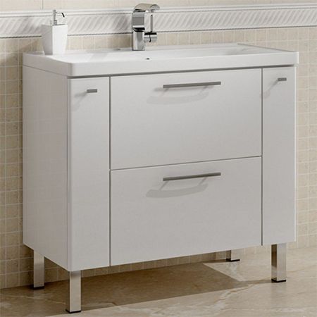 Тумба с раковиной SanVit Комфорт 90 kkomf090 в цвете Ral Белый глянец