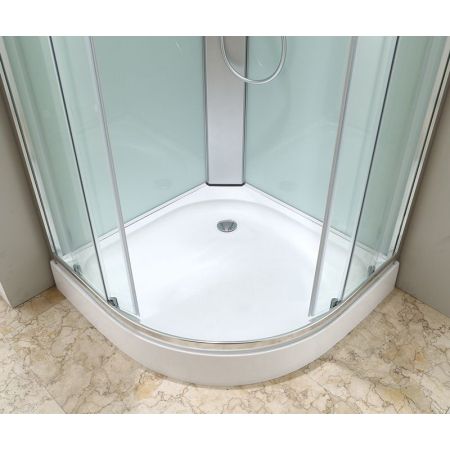 Душевая кабина Black&White Galaxy G8503 профиль Серебристый хром задняя стенка Белая