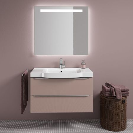 Тумба с раковиной SanVit Тандем 90 ktandem90 с фактурой под дерево подвесная Венге