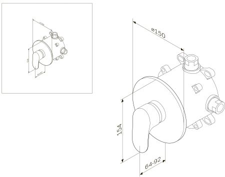 F8075000_xxx Like, cмеситель д/душа встраиваемый, шт