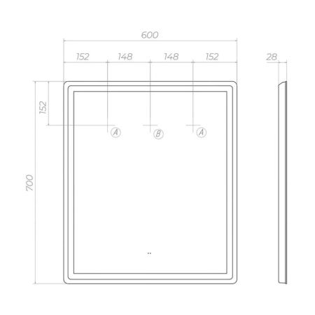 Зеркало VIGO Geometry Classic 600, артикул 072