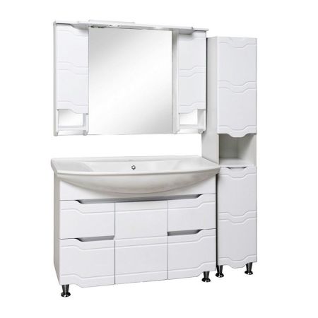 Зеркало со шкафом Runo Стиль 105 4620750025427 с подсветкой Белое, артикул 4620750025427