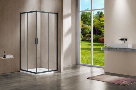Душевые уголки Vincea Душевой уголок Garda VSS-1G1212CLGM, 1200*1200, вороненая сталь, стекло прозрачное, , шт, артикул VSS-1G1212CLGM