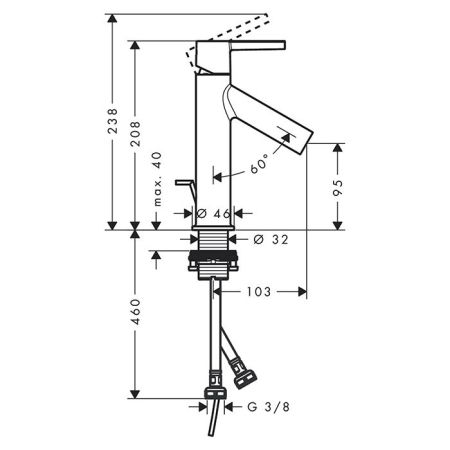 AX Starck Смеситель для раковины 102 , цвет шлифованная бронза, артикул 10007140