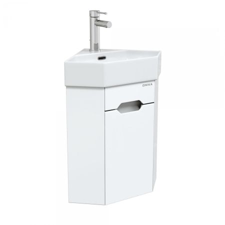 Тумба Onika Айленд 35 подвесная, белая, угловая (ум. Line), артикул 103502