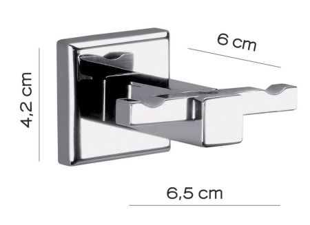 Gedy Colorado, крючок двойной, цвет хром, артикул 6928(13)