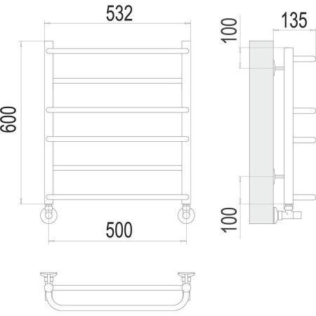 Полотенцесушитель водяной Terminus Евромикс П6 50х60, артикул 4670078530141